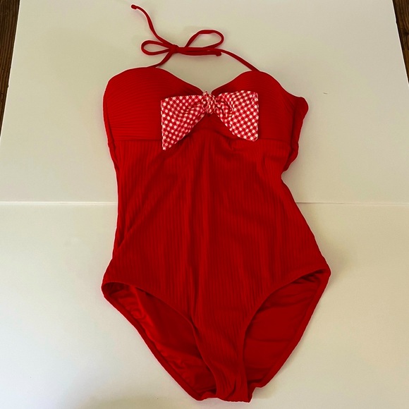 MATILDA JANE Size Medium Poolside Party RED ONE PIECE SWIMSUIT - Picture 10 of 11